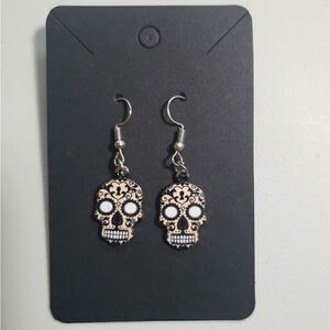 Handmade Halloween Day of the Dead Dia De Muertos candy skull earrings